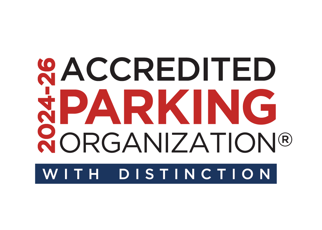 Accredited Parking Organization with distinction logo
